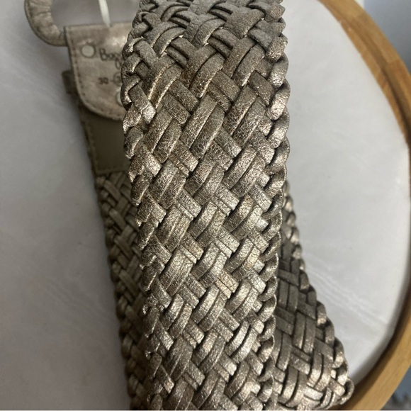 Metallic gold-tone braided Faux leather Wide belt Boggit 00 size 32 - Picture 10 of 11